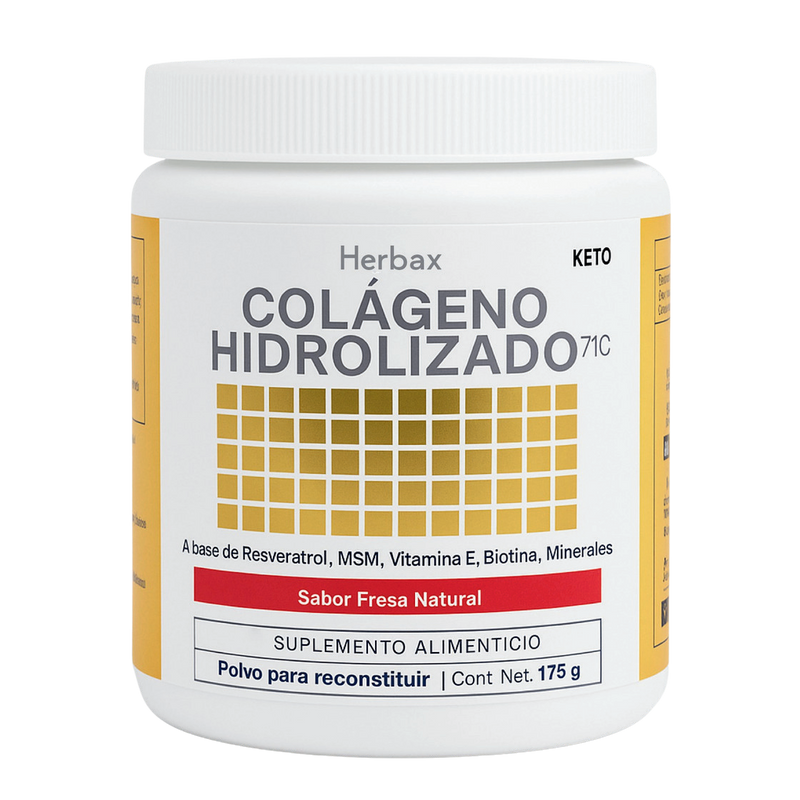 HYDROLYZED COLLAGEN STRAWBERRY: Powder for Healthy Hair, Beautiful Skin, and Nail Support- with Vitamin C, Acai, and Biotin.