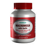 MACROMEGA WITH GARLIC 52-  Omega-3 Fish Oil Supplement 4000 mg w/Garlic | EPA & DHA | Best Source of Omega 3 | Ultimate Brain, Heart, and Joint Support for Men & Women | Non GMO Burpless Orange Softgel Capsules