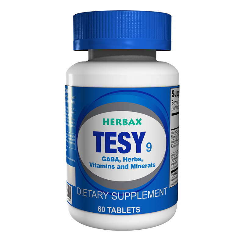 TESY 9- Stress Relief Tablets, Anxiousness, Nervousness, Irritability, and Fatigue | Same Day Stress Support